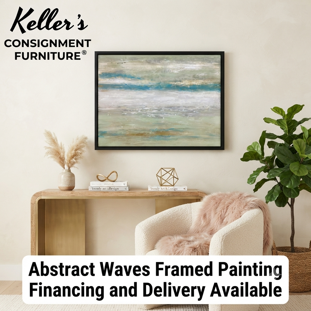 85484 (8535-15) Abstract Waves Framed Painting 56x44