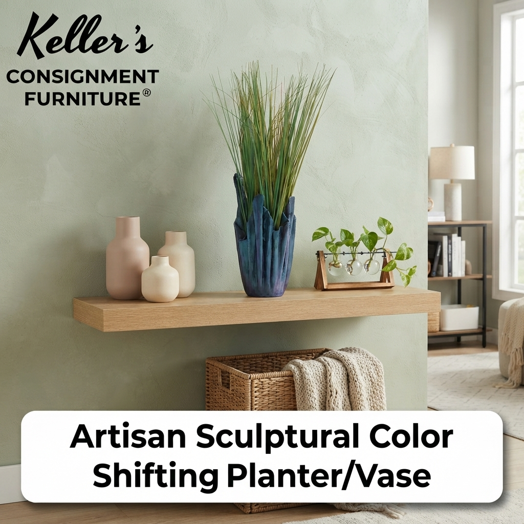 86338 (8442-53) Artisan Sculptural Color Shifting Planter 7x7x12