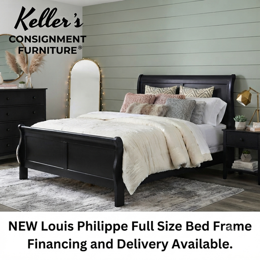 LP Black NEW Full Size Bed Frame 85x56x47 (119221-13)