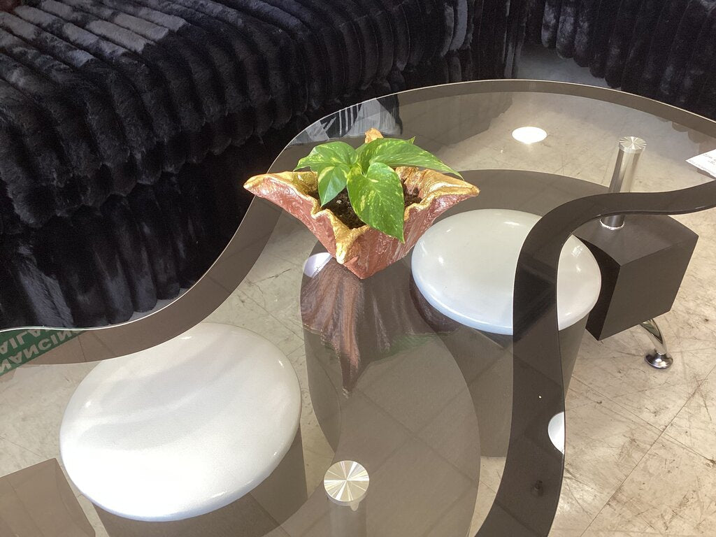 86368 Handmade Cement Planter w/Golden Pothos 8x8x5