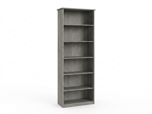 Wiley Oak Gray NEW 6ft Bookcase 26x12x72