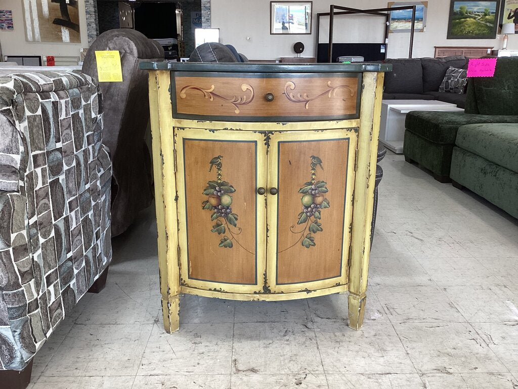 86365 Ashley Demilune Shabby Chic Cabinet 32x16x38