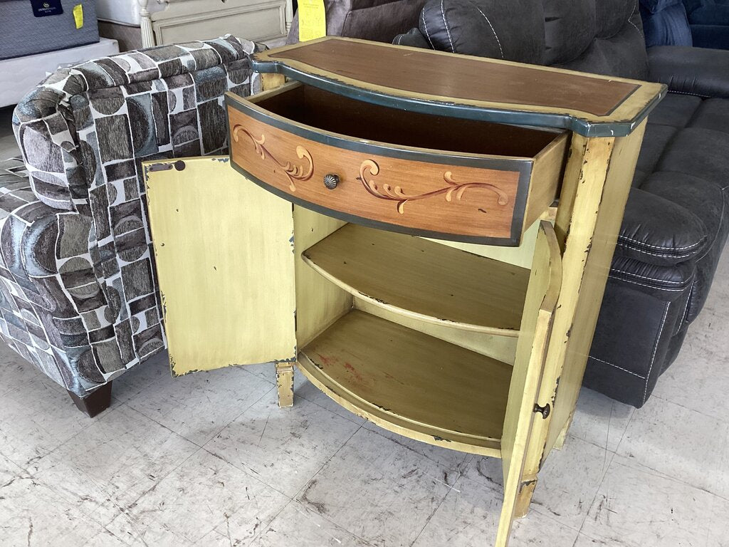 86365 Ashley Demilune Shabby Chic Cabinet 32x16x38