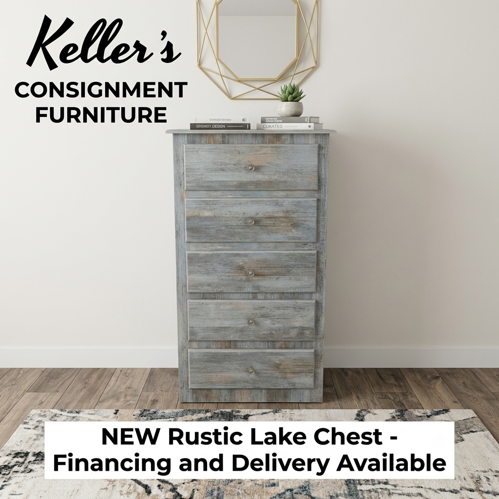 244416 - Rustic Lake NEW 5 Drawer Chest 24x16x44