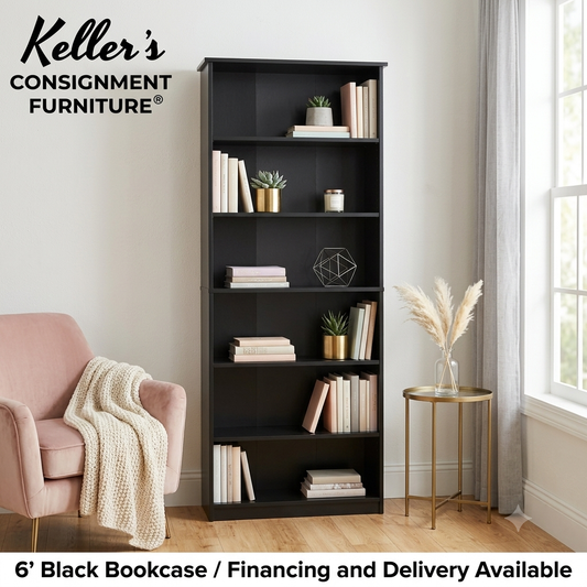 Black Smoke NEW 6ft Bookcase 26x12x72