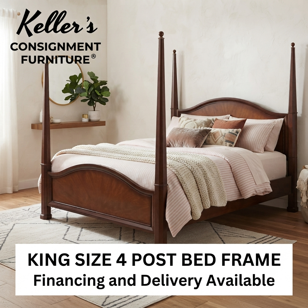 86375 - King 4 Post Bed Frame 84x92x86