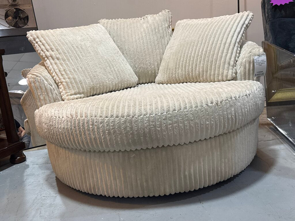 86387 - Ashley Lindyn Oversized Swivel Accent Barrel Chair 58x55x36