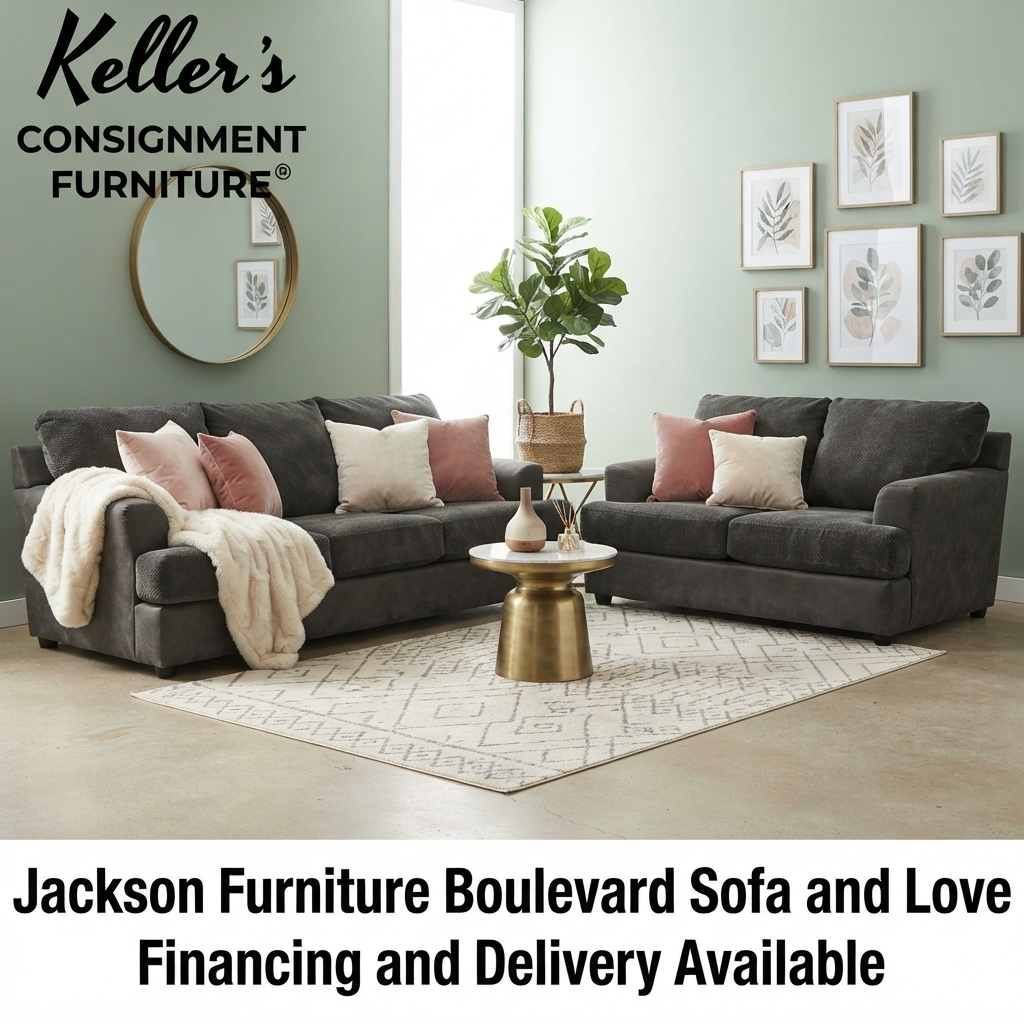 86378 - Jackson Furniture Boulevard Sofa and Love (91/65x42x38)