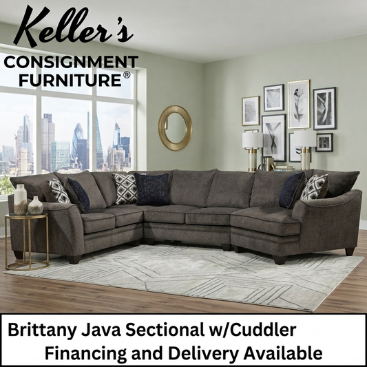 Brittany Java Sectional w/Cuddler 123x98x42 (4810/4815/4822-1331)