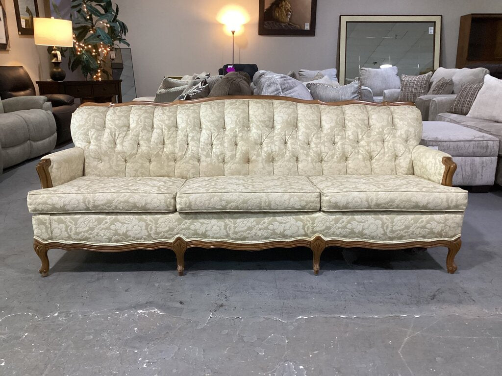 86401 - Vintage French Provencial Tufted Sofa