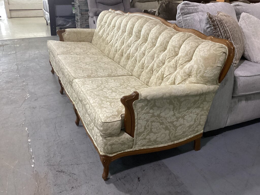 86401 - Vintage French Provencial Tufted Sofa