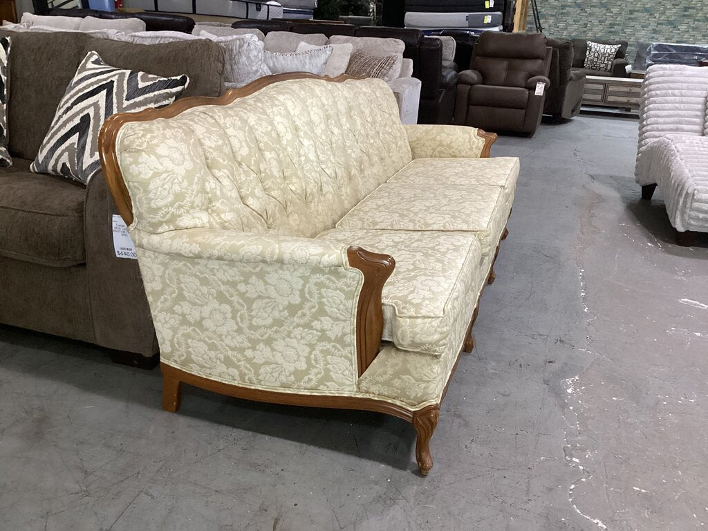 86401 - Vintage French Provencial Tufted Sofa
