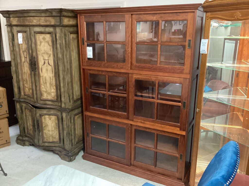 86390 - Sliding Door Display Curio Bookcase 57x17x79