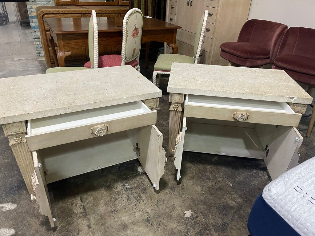 86382 (8544-1) Pair of French Style Nightstands 36x22x24