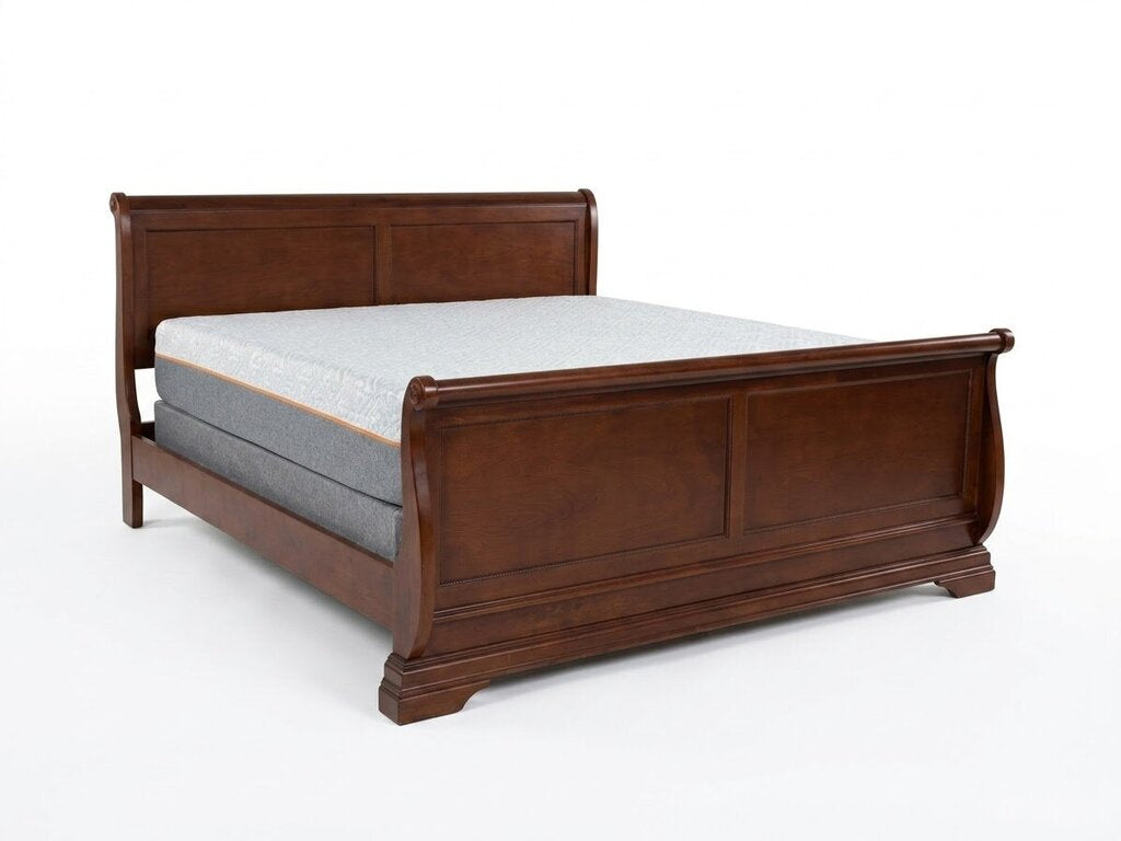 86402 - King Size Cherry Sleigh Bed Frame 82x89x46