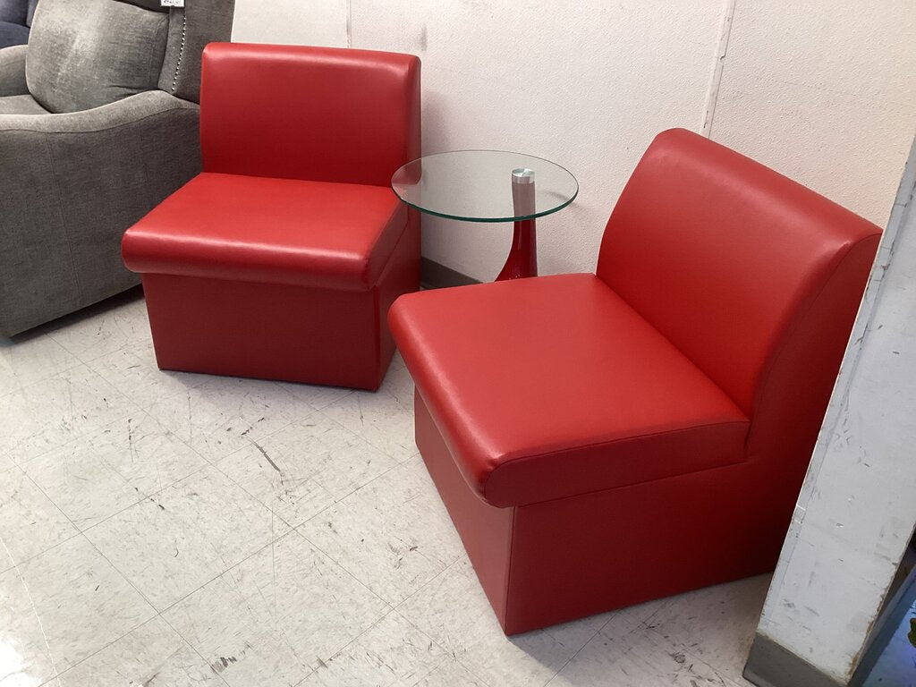 86404 Global Braden Armless Chairs w/ Side Table (24x27x29)(18x22)