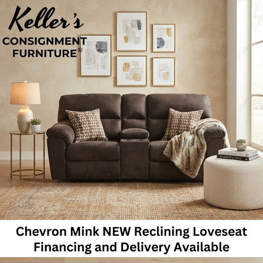 Chevron Mink NEW Reclining Loveseat 78x41x40 (1420-L)
