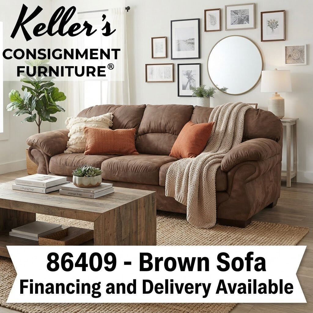 86409 - Brown Sofa 92x39x36