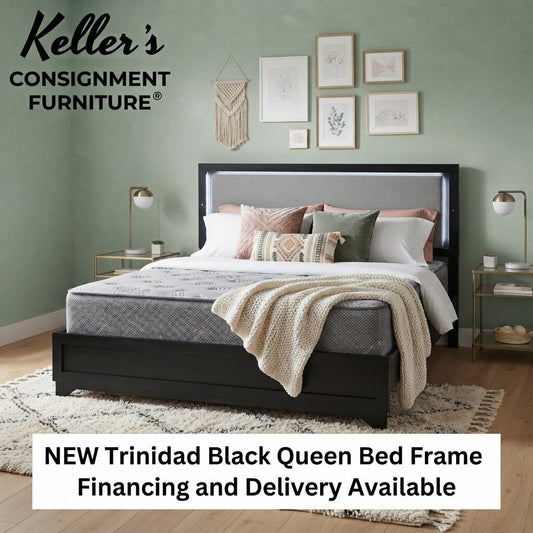 Trinidad Black NEW Platform Queen Bed Frame 63x83x54