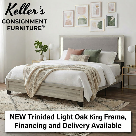 Trinidad Light Oak NEW Platform King Bed Frame 79x83x54 (172541-43)