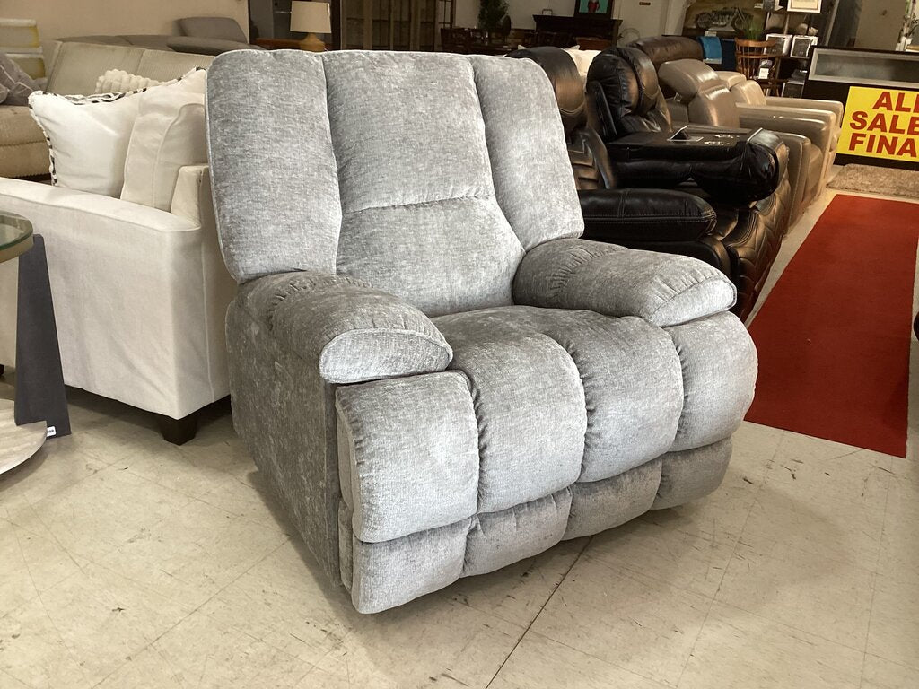 Bubba Gray Chenille Zen NEW Motion Massage Chair 41x35x42 (0627092)
