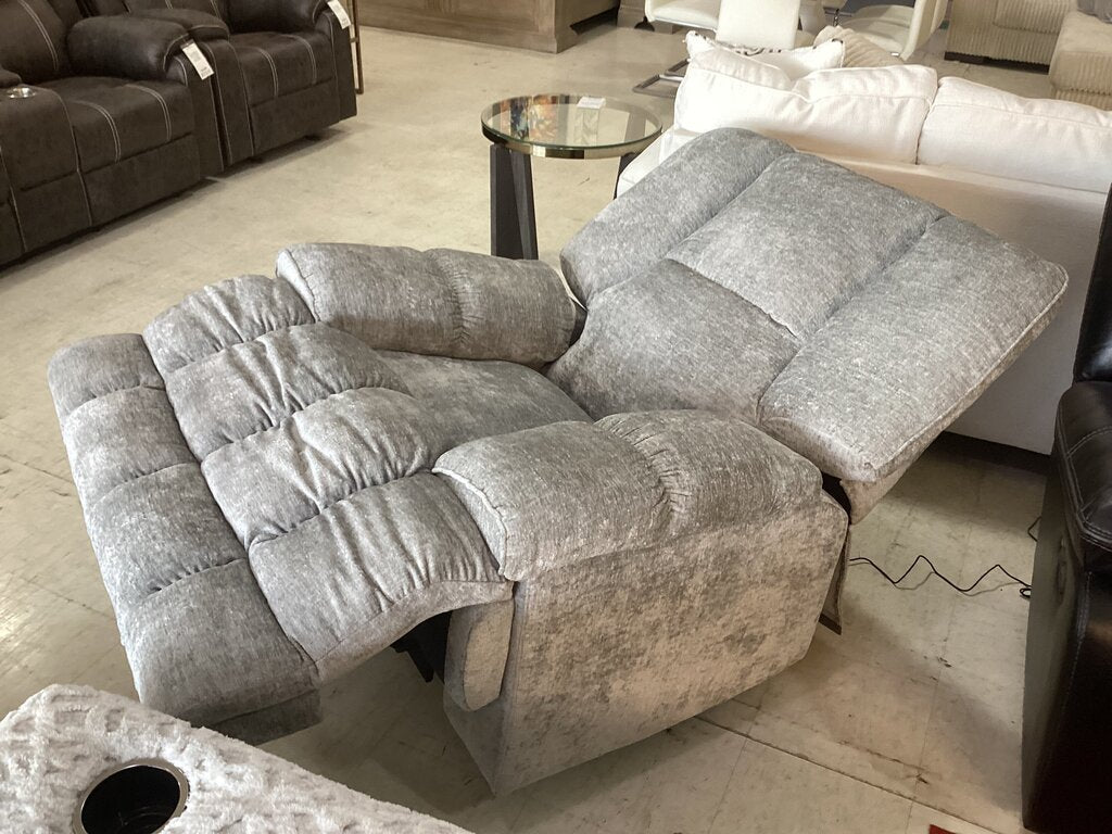 Bubba Gray Chenille Zen NEW Motion Massage Chair 41x35x42 (0627092)