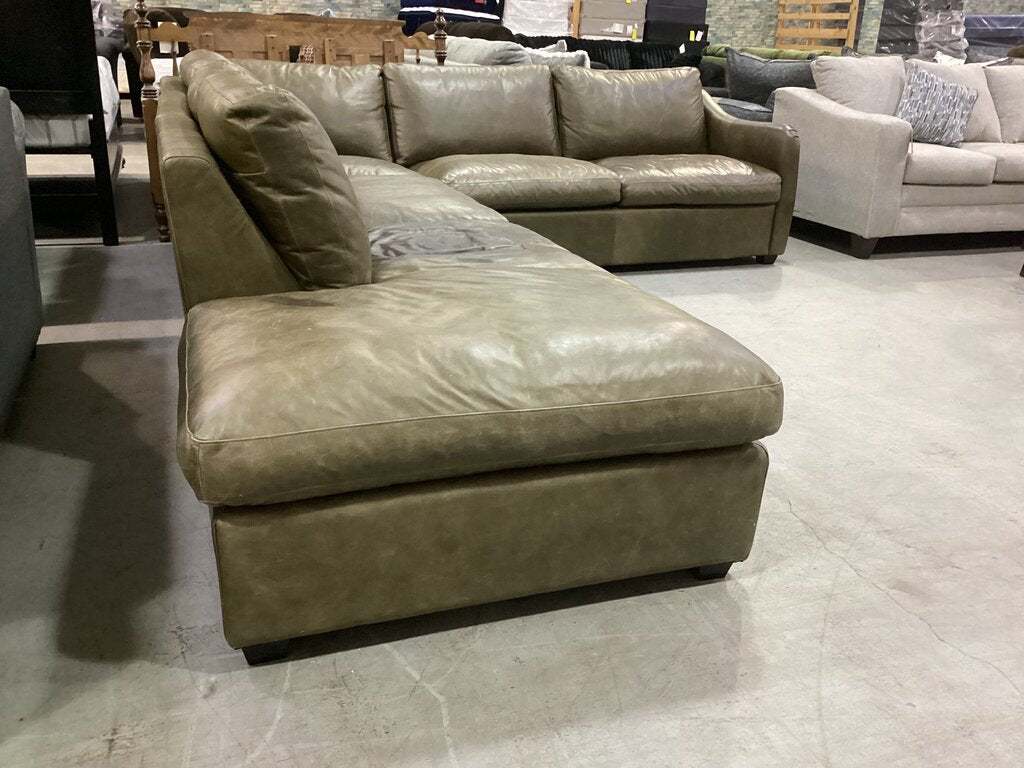 86423 - Palliser L-Shaped Genuine Leather 3pc Sectional 130x107x33