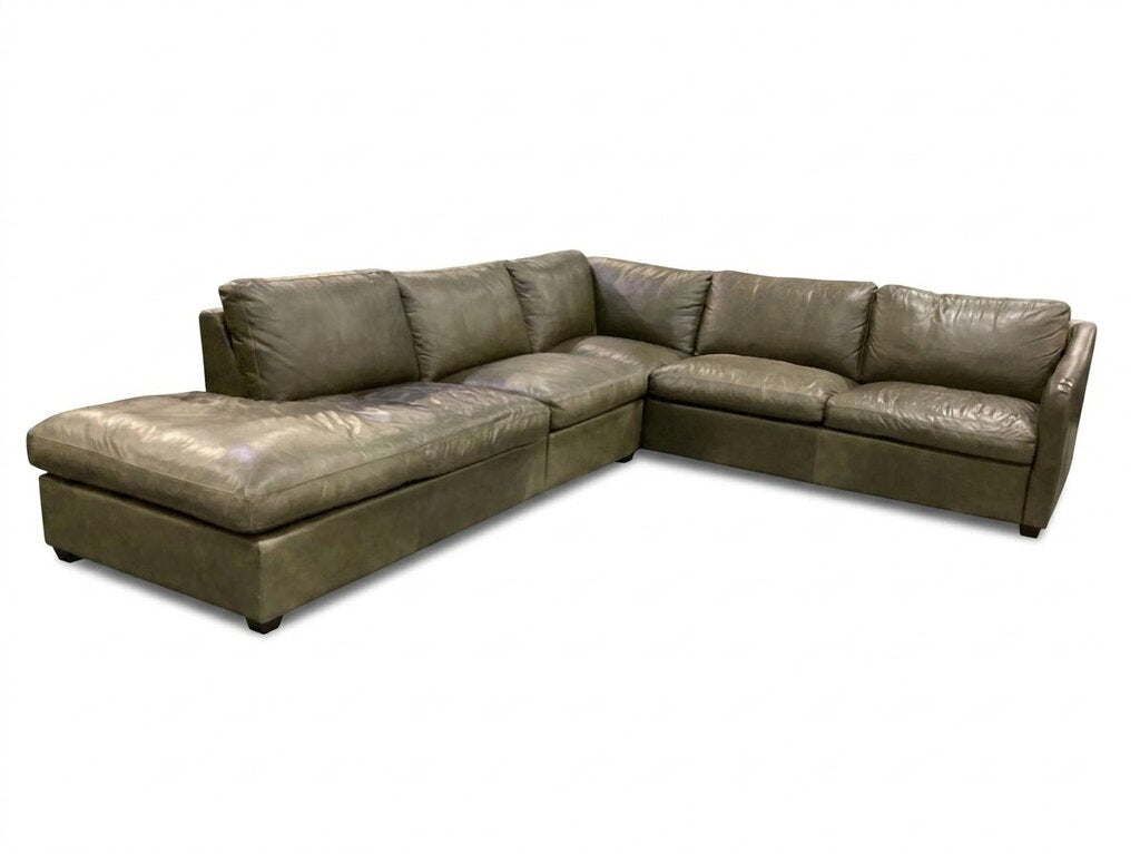 86423 - Palliser L-Shaped Genuine Leather 3pc Sectional 130x107x33