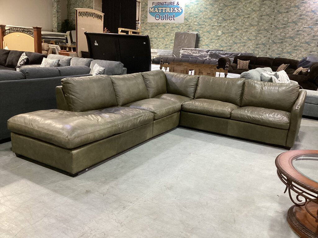 86423 - Palliser L-Shaped Genuine Leather 3pc Sectional 130x107x33
