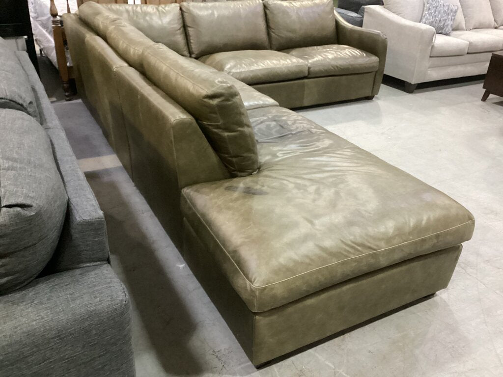 86423 - Palliser L-Shaped Genuine Leather 3pc Sectional 130x107x33