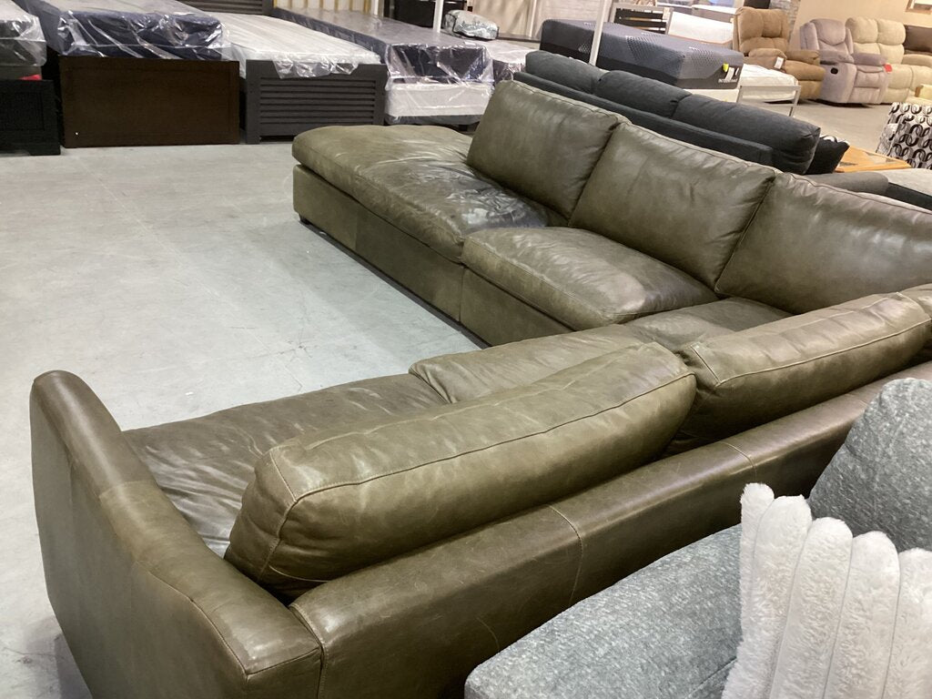 86423 - Palliser L-Shaped Genuine Leather 3pc Sectional 130x107x33