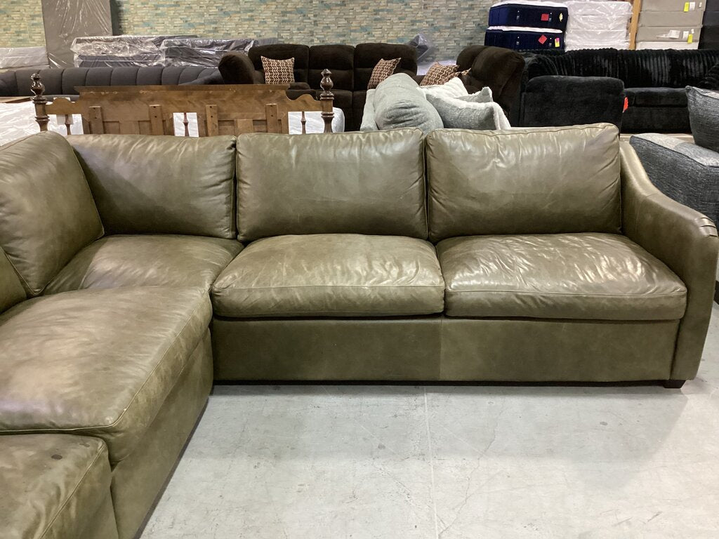 86423 - Palliser L-Shaped Genuine Leather 3pc Sectional 130x107x33