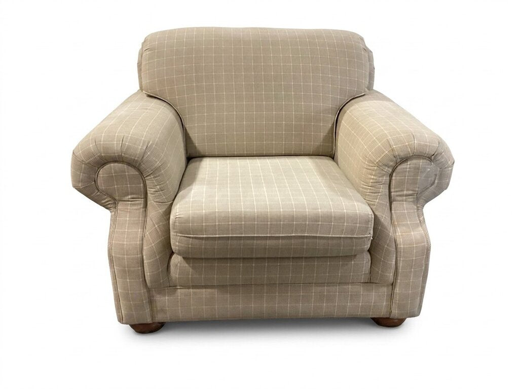 86439 Vintage Charles Schneider Plaid Armchair 45x38x35