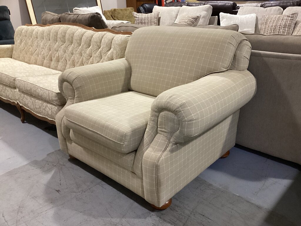 86439 Vintage Charles Schneider Plaid Armchair 45x38x35