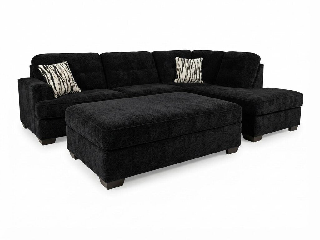 Torrey Black NEW Sectional & Ottoman