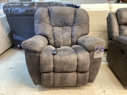 86449 - La-Z-Boy Maverick Gray Power Recliner 39x40x38