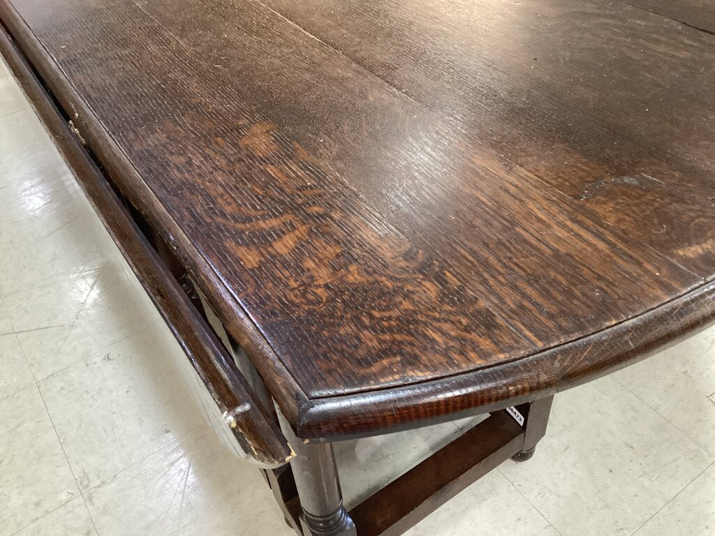 86473 Antique Oak Drop Leaf Gateleg Table 84x59x30