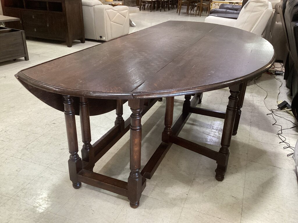 86473 Antique Oak Drop Leaf Gateleg Table 84x59x30
