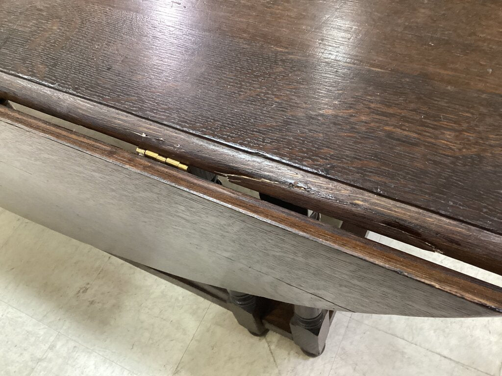 86473 Antique Oak Drop Leaf Gateleg Table 84x59x30