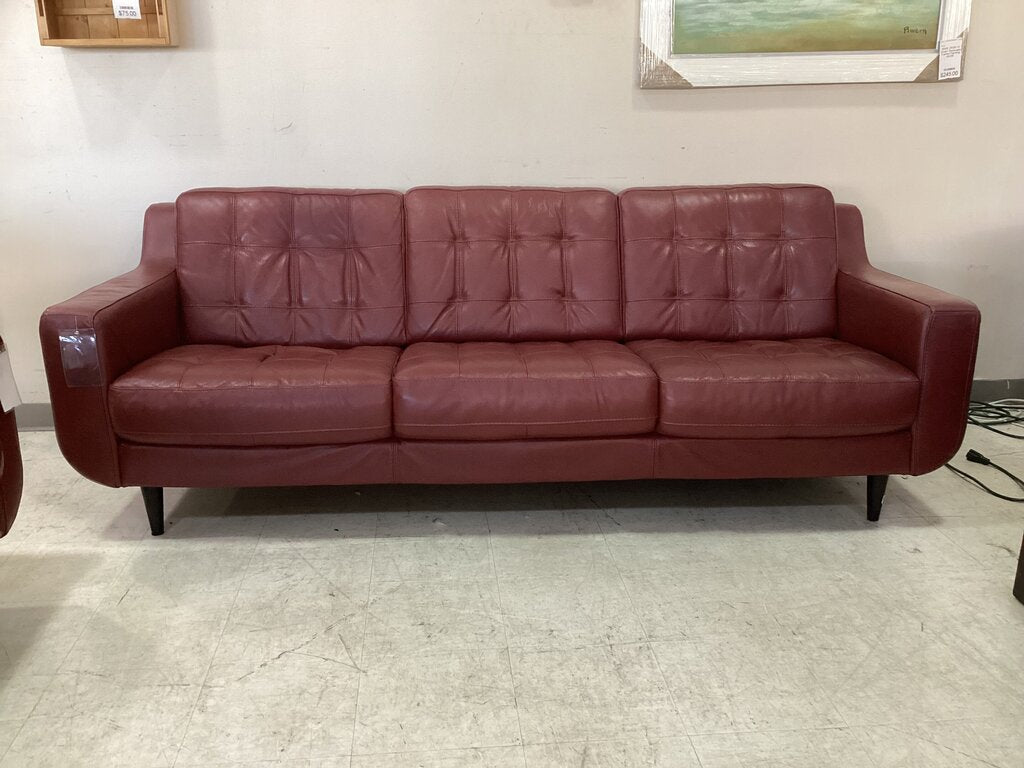 86450 - Centennial Leather Tufted Sofa 91x38x34