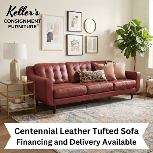 86450 - Centennial Leather Tufted Sofa 91x38x34