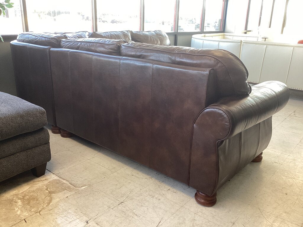 86486 - Thomasville Benjamin 3pc Leather Sectional 120x120x36