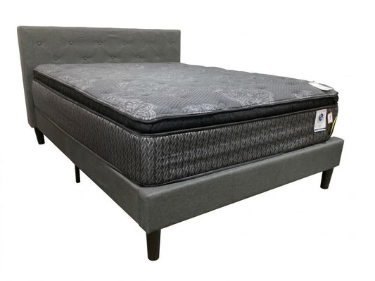 86493 - Gray Upholstered Queen Bed Frame 61x26x41