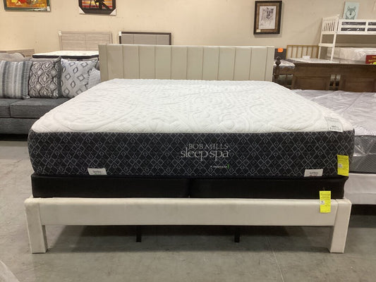 Beige Upholstered NEW King Platform Bed Frame 76x84x47 (CSF9465-B)
