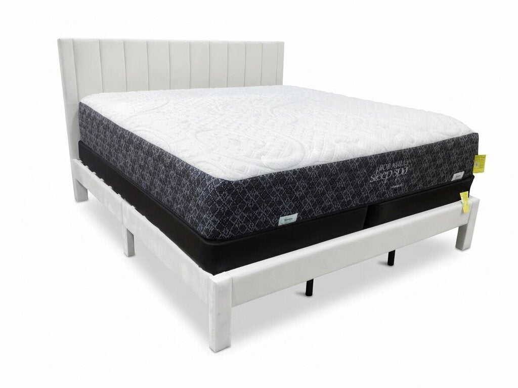 Beige Upholstered NEW King Platform Bed Frame 76x84x47 (CSF9465-B)