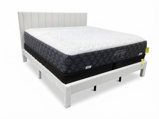 Beige Upholstered NEW King Platform Bed Frame 76x84x47 (CSF9465-B)