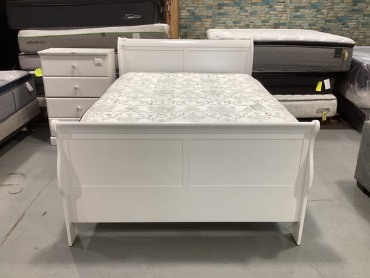 86513 White Queen Sleigh Bed Frame 63x91x47