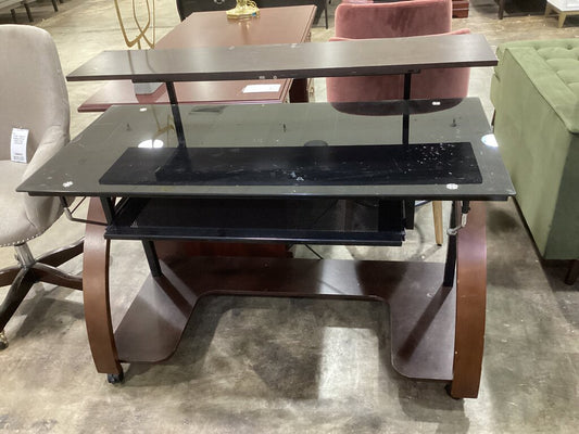 86510 Glass Top Work Station Desk 48x23x37