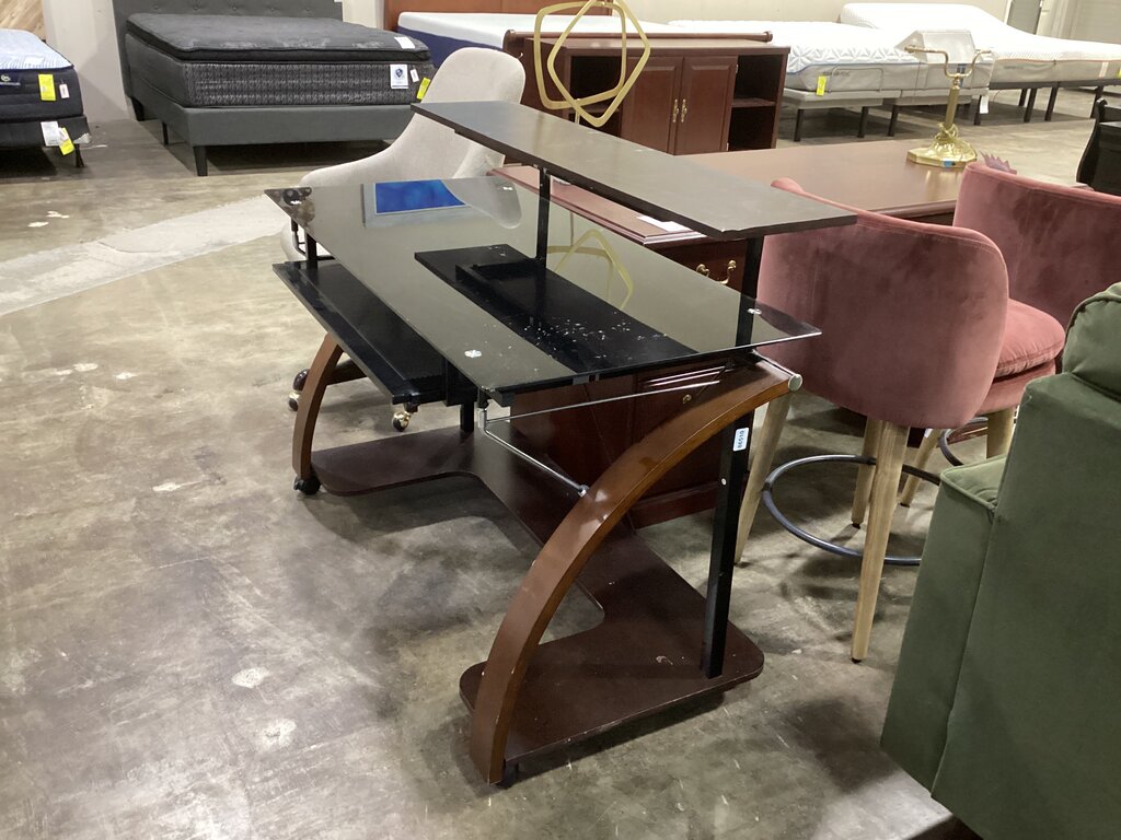 86510 Glass Top Work Station Desk 48x23x37