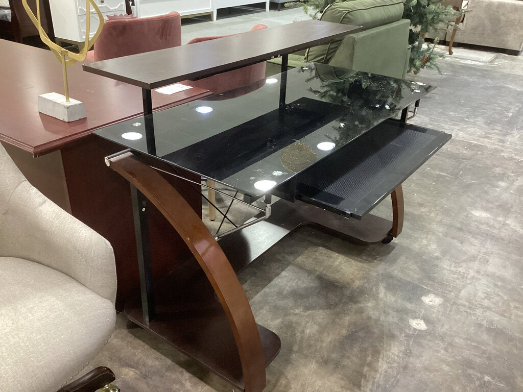 86510 Glass Top Work Station Desk 48x23x37